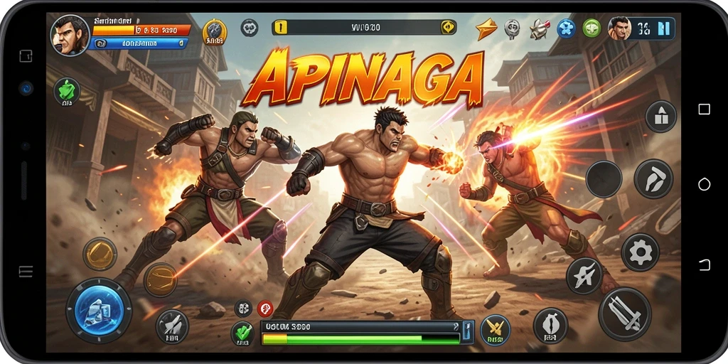 Tampilan gameplay seru dan menegangkan di APINAGA.