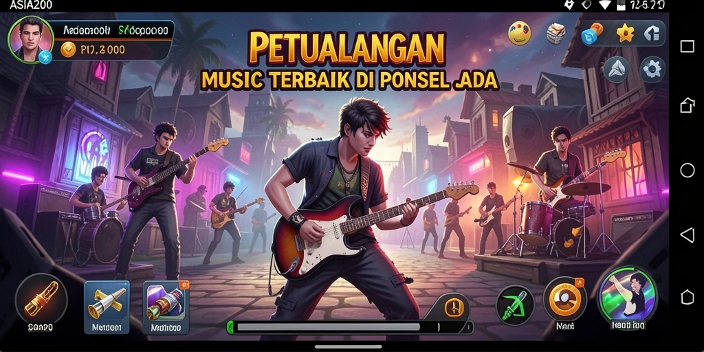 Tampilan gameplay ASIA200 yang menarik dan interaktif dalam musik.