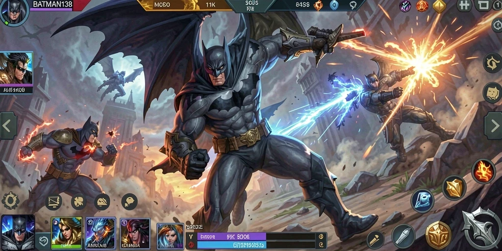 Tampilan gameplay menarik dari BATMAN138 dalam aksi pertarungan MOBA.