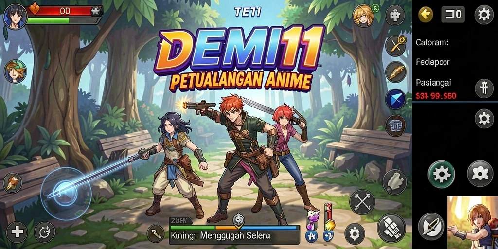 Tampilan gameplay menarik dari game anime DEMI11 yang penuh aksi.