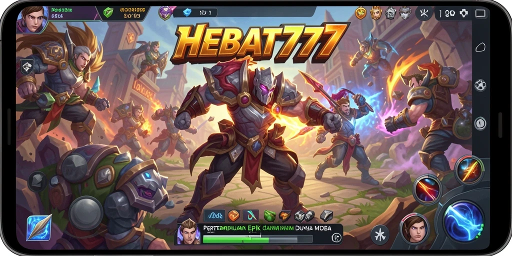 Tampilan gameplay MOBA HEBAT777 yang menegangkan dan seru.