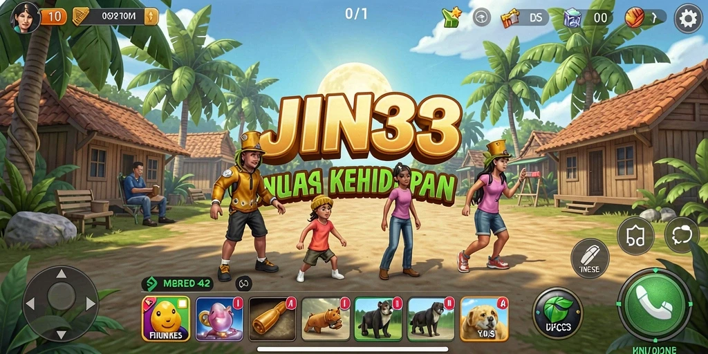 Tampilan menarik dari gameplay simulasi kehidupan JIN33.