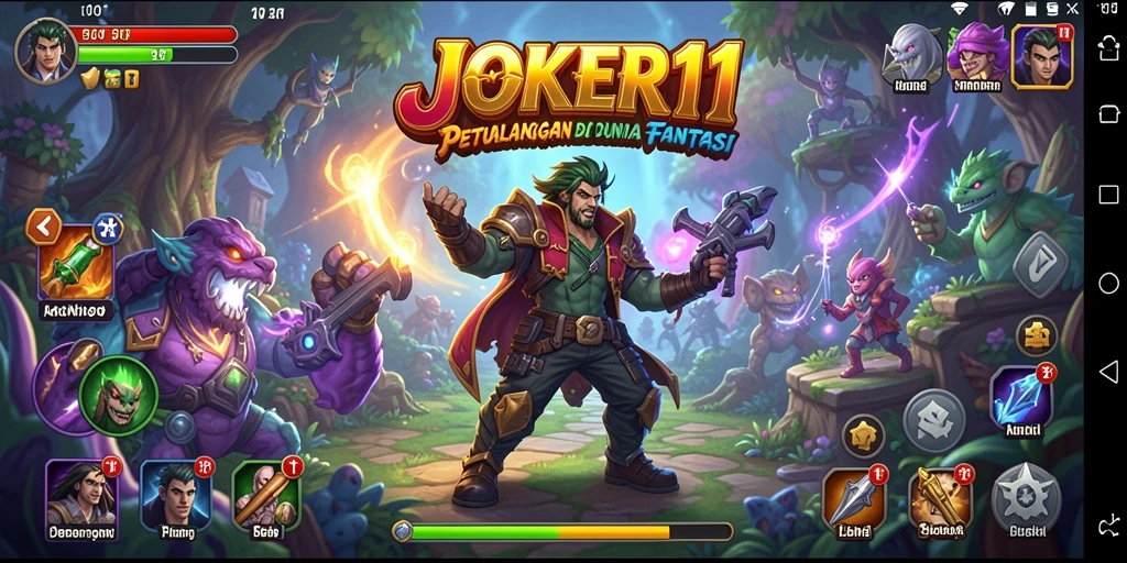Screenshot gameplay JOKER11 yang menunjukkan aksi eksplorasi dunia petualangan.