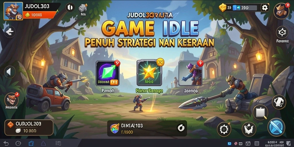 Screenshot utama dari gameplay Idle JUDOL303 yang seru dan penuh warna.