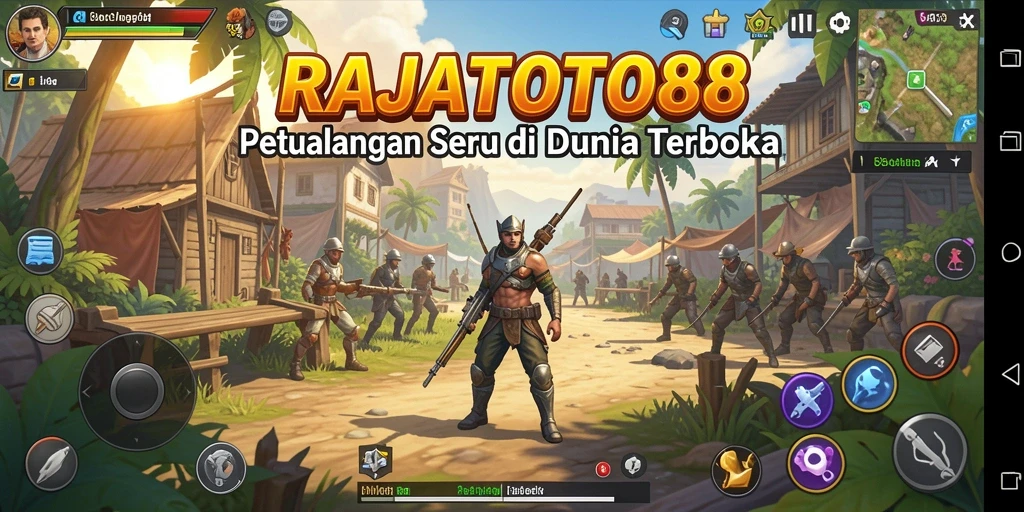 Tampilan gameplay RAJATOTO88 dalam dunia terbuka yang menakjubkan.