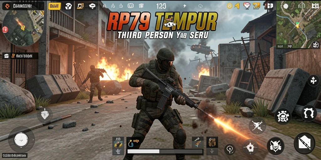 Screenshot utama RP79 menunjukkan aksi pertempuran seru dan grafik menawan.