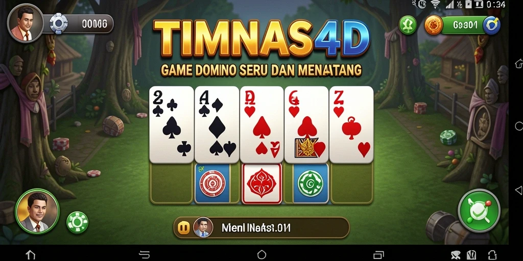 Tampilan gameplay menarik dari TIMNAS4D saat bermain Domino.