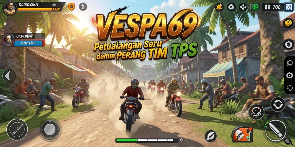 Tampilan gameplay seru dalam VESPA69 dengan aksi tembak-menembak intens.